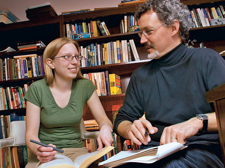 Elizabeth Ponder ’04 (left), who holds a Ph.D. in microbiology and immunology from Stanford’s School of Medicine, is manager of scientific affairs for BIO Ventures for Global Health. One of her mentors was William Bissell, associate professor of anthropology, who advised her capstone project for an A.B. in cultural biomedicine. She also worked with Bernard Fried, professor emeritus of biology, and Joseph Sherma, professor emeritus of chemistry, and earned a B.S. degree in biochemistry.