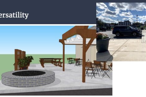 Lafayette engineering student Maddie Barto's parklet design for The Olive Oil Grille