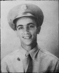 Ludwig Muhlfelder, a new soldier, after induction at Fort Dix, NJ in May 1943