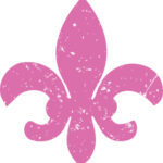 a pink fleur de lis