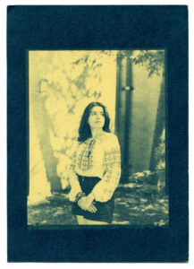Ukrainian American Deanna Hanchuk stands in front of Colton Chapel